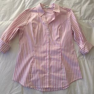 Express Pink and White striped blouse